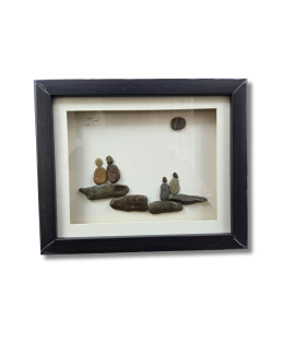 Under the Moonlight – Family Pebble Art Frame (#PB0023)