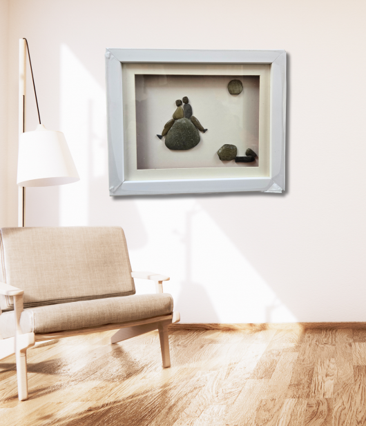 You & Me – Couple Pebble Art Frame (#PB0025)