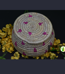 Handcrafted Sabai Grass Hand Weaved Matki Multi Storage Box Set Of 3