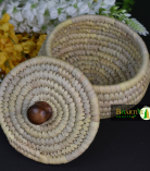 Eco-Friendly Sabai Grass Matki Knob Basket Set Of 2