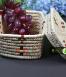 Handwoven Rectangular Sabai Grass Box with Lid – Natural and Decorative Storage Set Of 2