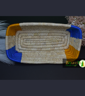 Eco friendly Handcrafted Sabai Grass Recta Thread Basket Set Of 2