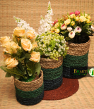 Handcrafted Sabai Grass Binding Planter Holder Set Of 3