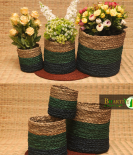 Handcrafted Sabai Grass Binding Planter Holder Set Of 3