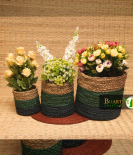 Handcrafted Sabai Grass Binding Planter Holder Set Of 3