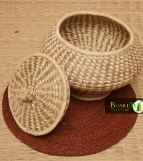 Eco-Friendly Sabai Grass Hot Box With Knob  | Jewellery box | Goodies box