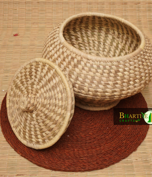 Eco-Friendly Sabai Grass Hot Box With Knob  | Jewellery box | Goodies box