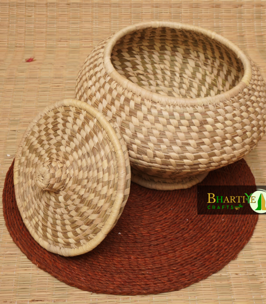 Eco-Friendly Sabai Grass Hot Box With Knob  | Jewellery box | Goodies box