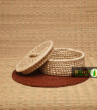 Handcrafted Sabai Grass Roti Box with Palm Leaf Work | Eco-Friendly Basket with Lid – Bhartiye Crafts Odisha