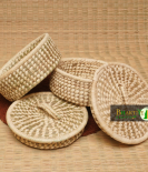 Handcrafted Sabai Grass Handwoven Roti Box With Lid