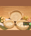 Sabai Grass Ratten Cane Basket Round Set Of 3