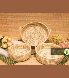 Sabai Grass Ratten Cane Basket Round Set Of 3 | Punjabi Lohri Special Festive Basket