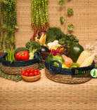 Handicraft Sabai Grass Beni Organiser With Handle Round Set of 3