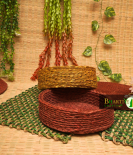 Handicraft Sabai Grass Beni Organiser Basket Round Set of 2