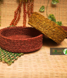 Handicraft Sabai Grass Beni Organiser Basket Round Set of 2