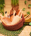 Handicraft Sabai Grass Beni Organiser Basket Round Set of 2