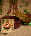 Handicraft Sabai Grass Beni Organiser Basket Round Set of 2