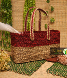 Handwoven Sabai Grass Market Bag – Eco-Friendly Vegetable Tote