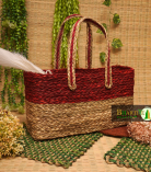 Handwoven Sabai Grass Market Bag – Eco-Friendly Vegetable Tote