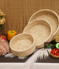 Handcrafted Sabai Grass Binding Basket For Home &amp; Kitchen | Fruits &amp; Vegetable Set Of 3