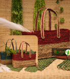 Handwoven Sabai Grass Market Bag – Eco-Friendly Vegetable Tote