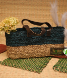 Handcrafted Sabai Grass Tote with Leather Handles – Eco-Friendly Elegance