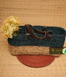 Handcrafted Sabai Grass Tote with Leather Handles – Eco-Friendly Elegance