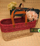 Handcrafted Sabai Grass Tote with Leather Handles – Eco-Friendly Elegance