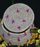 Handcrafted Sabai Grass Binding Basket For Home & Kitchen | Fruits & Vegetable Set Of 3