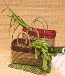 Handwoven Sabai Grass Market Bag – Eco-Friendly Vegetable Tote