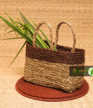 Handwoven Sabai Grass Market Bag – Eco-Friendly Vegetable Tote