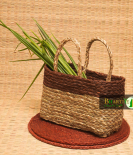 Handwoven Sabai Grass Market Bag – Eco-Friendly Vegetable Tote