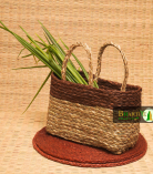 Handwoven Sabai Grass Market Bag – Eco-Friendly Vegetable Tote