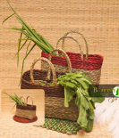 Handwoven Sabai Grass Market Bag – Eco-Friendly Vegetable Tote