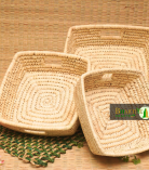 Handcrafted Sabai Palm Grass Binding Basket For Home & Kitchen | Fruits & Vegetable Set Of 3 | Lohri Di Mithaas – Traditional Winter Hamper