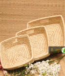 Handcrafted Sabai Grass Binding Basket For Home & Kitchen | Fruits & Vegetable Set Of 3