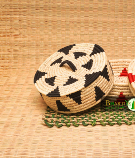 Roti Baskets Leo Box Made Of Sabai Grass With Lid Set Of 2