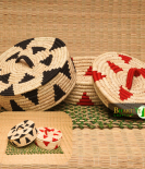 Roti Baskets Leo Box Made Of Sabai Grass With Lid Set Of 2