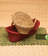 Bhartiye Crafts | Handwoven Red Sabai Grass Bread Basket for Dining &amp; Serving | Handmade by Odisha Artisans
