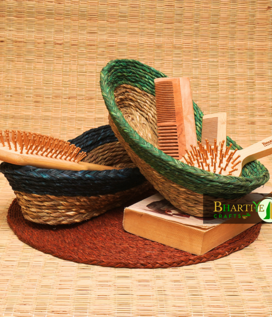 Sabai Grass Beni Boat Basket Set of 2