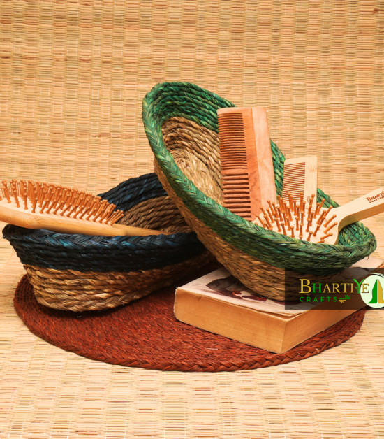 Sabai Grass Beni Boat Basket Set of 2
