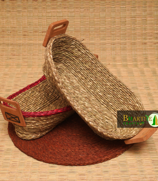 Handwoven Sabai Grass Bread Basket Set of 3