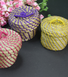 Handwoven Colorful Sabai Grass Tiny Thread Box – A Blend of Tradition & Elegance set of 3