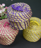 Handwoven Colorful Sabai Grass Tiny Thread Box – A Blend of Tradition & Elegance set of 3