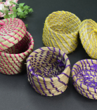 Handwoven Colorful Sabai Grass Tiny Thread Box – A Blend of Tradition & Elegance set of 3