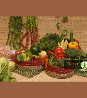 Handicraft Sabai Grass Beni Organiser With Wooden Handle Round Set of 3