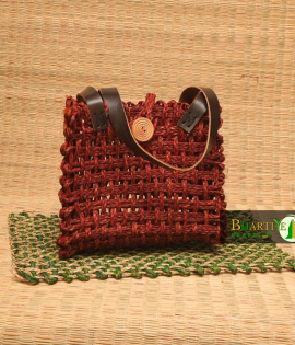 Stylish Handwoven Sabai Grass Mini Tote Jali Bag