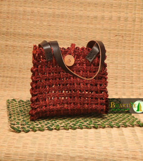 Stylish Handwoven Sabai Grass Mini Tote Jali Bag