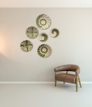 Handwoven Sabai Grass Wall Decor – Green & White Spiral Design Set Of 6