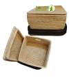 Sabai Grass Square Basket with Lid (12x12x10 Inch) (#SGB0073)